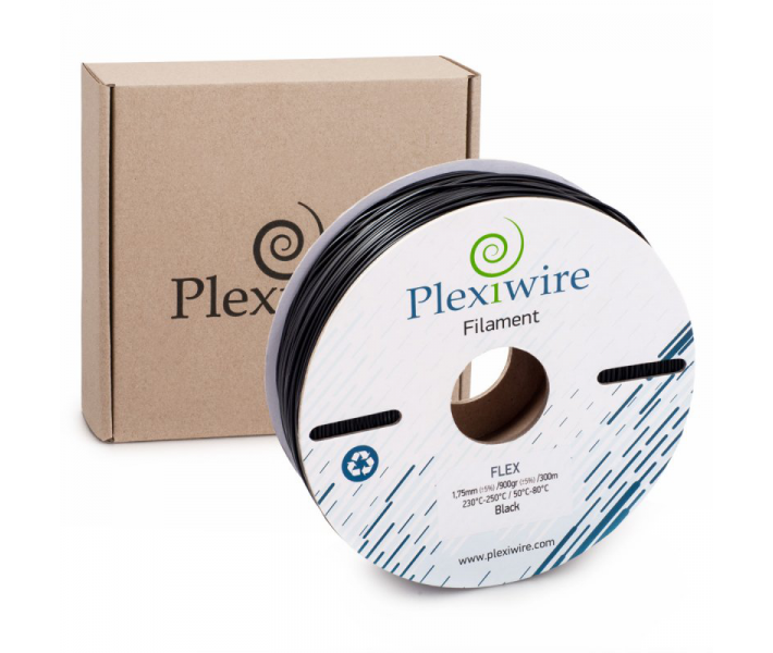 Flex пластик Plexiwire 1,75 мм 0,9 кг чорний Flex пластик Plexiwire 1,75 мм 0,9 кг чорний