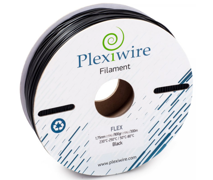 Flex пластик Plexiwire 1,75 мм 0,9 кг чорний Flex пластик Plexiwire 1,75 мм 0,9 кг чорний