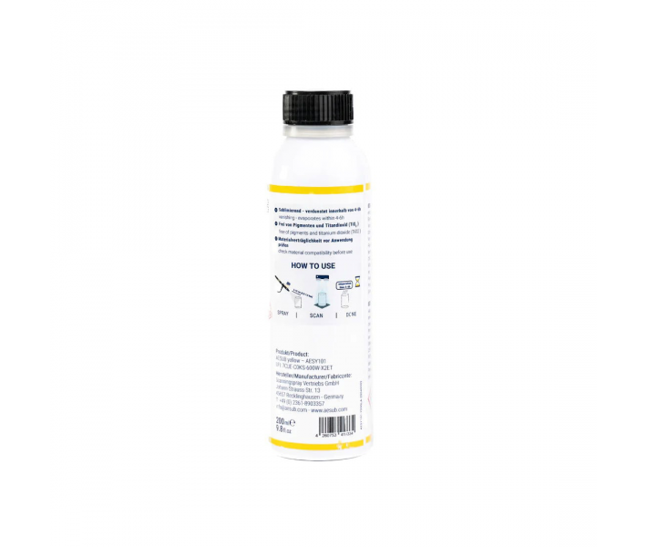3D scanning liquid spray AESUB Yellow, 200 ml, for air brush 3D scanning liquid spray AESUB Yellow, 200 ml, for air brush