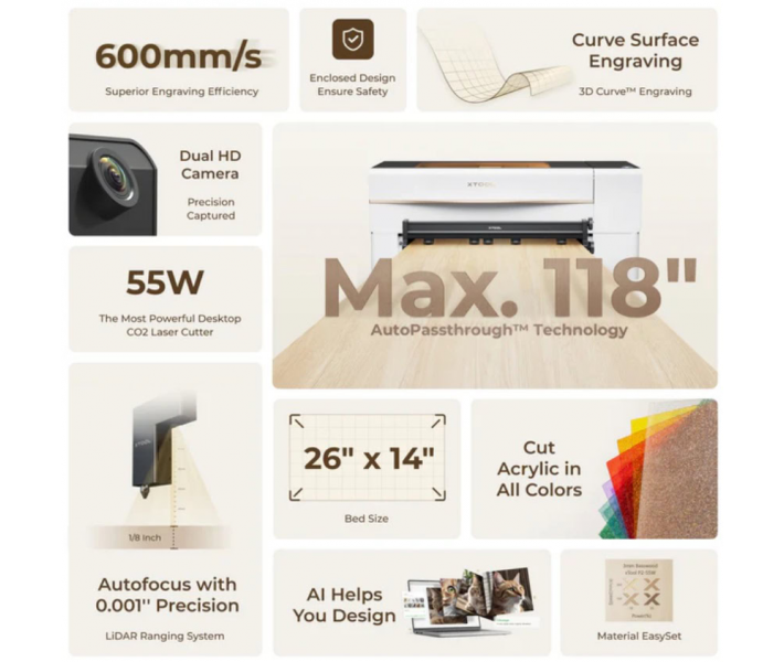 xTool P2S – Desktop CO2 Laser Engraver & Cutter xTool P2S – Desktop CO2 Laser Engraver & Cutter