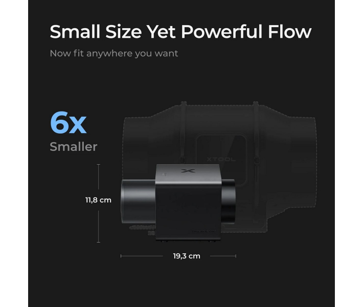 xTool SafetyPro™ IF2 V1.1 Hyper Flow високопродуктивний канальний вентилятор xTool SafetyPro™ IF2 V1.1 Hyper Flow високопродуктивний канальний вентилятор