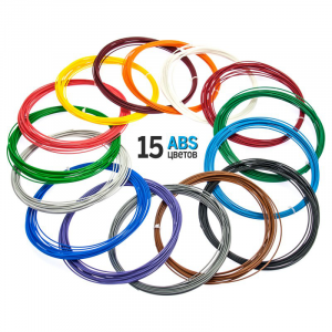 ABS set for 3D pen (15 colours, 10 m each)