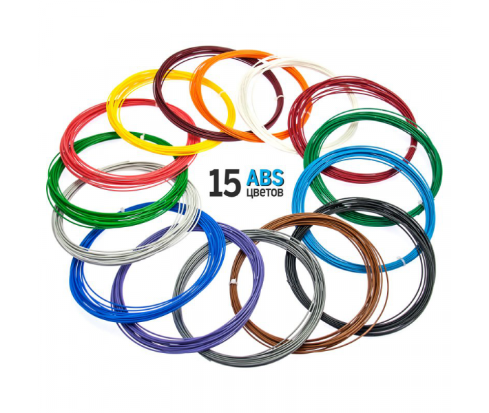 Набір ABS для 3D-ручки (15 кольорів по 10 м) Набір ABS для 3D-ручки (15 кольорів по 10 м)
