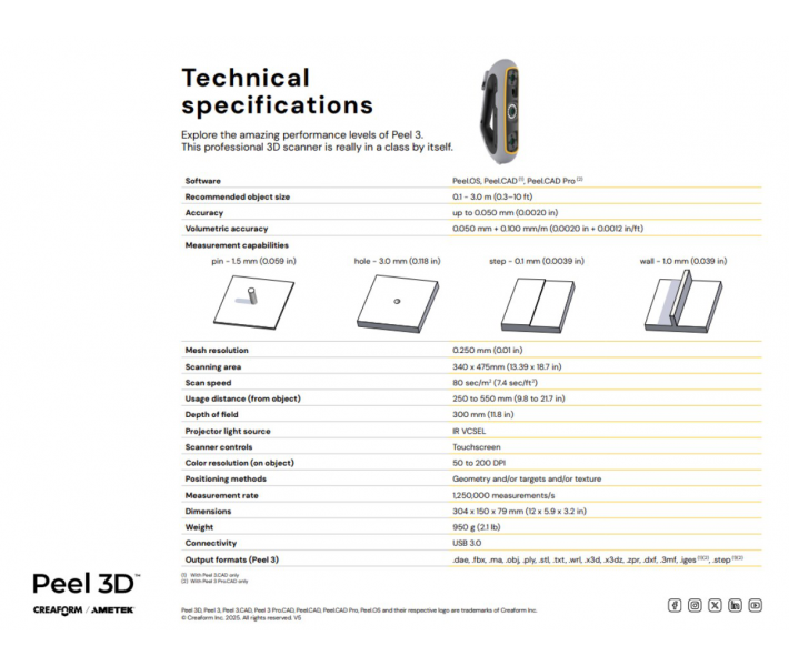 3D сканер Peel 3D Peel 3 Pro.CAD 3D сканер Peel 3D Peel 3 Pro.CAD