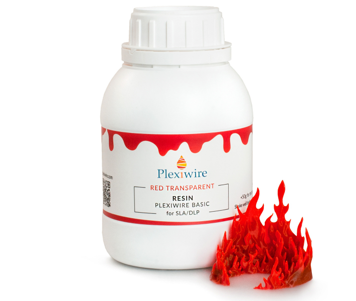 Plexiwire Resin Basic, 0.5 kg, Red Transparent