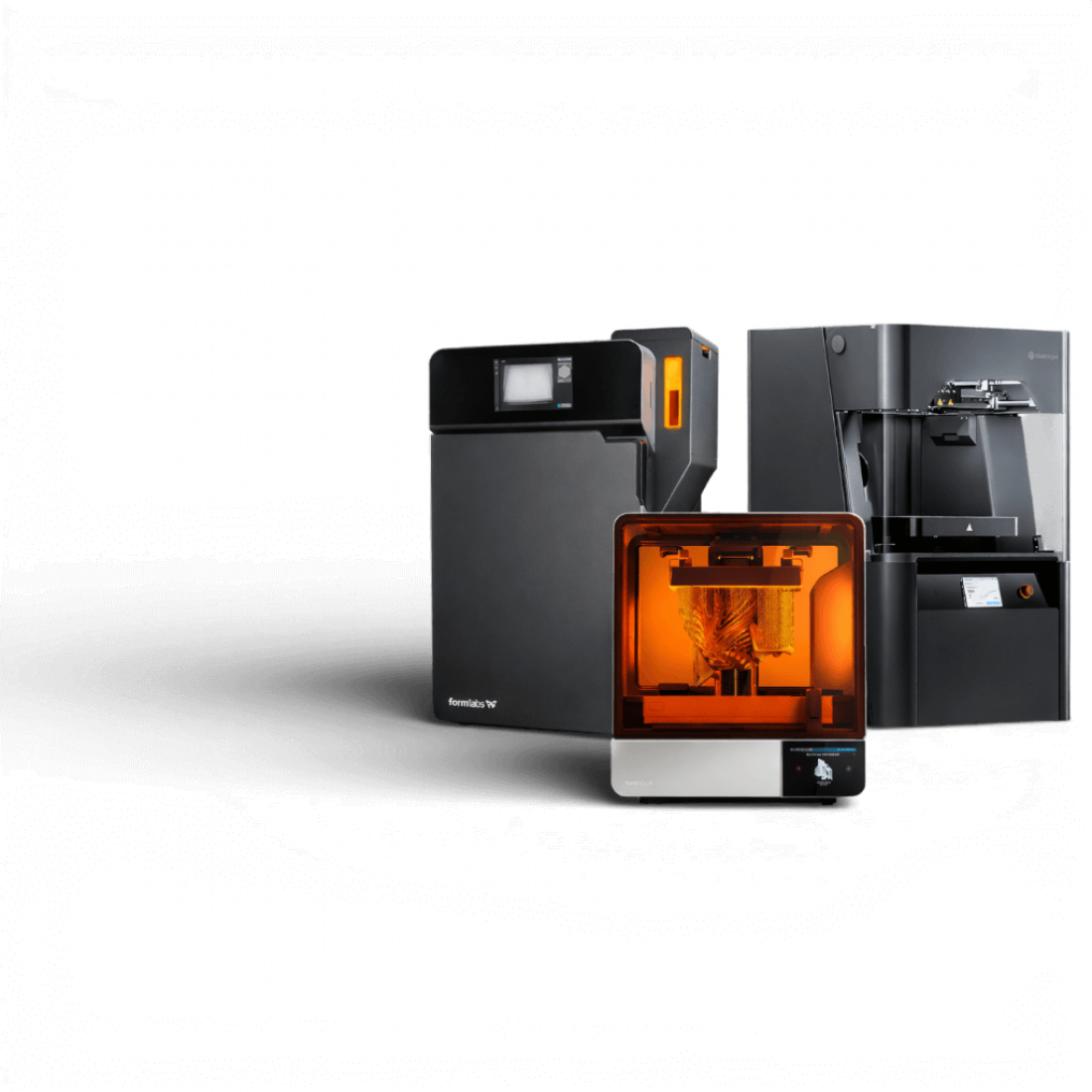 Industrial 3D Printers Selection: Formlabs Fuse (SLS), Form 3 (SLA), and Markforged (Composite/Metal)