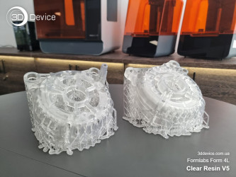 SLA 3D printed transparent housing prototypes on Formlabs Form 4L with Clear Resin V5 — 3DDevice