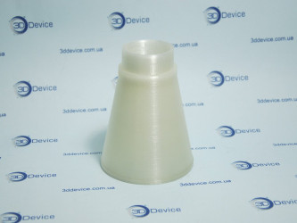 3D printed coffee machine hopper from clear plastic by 3DDevice.