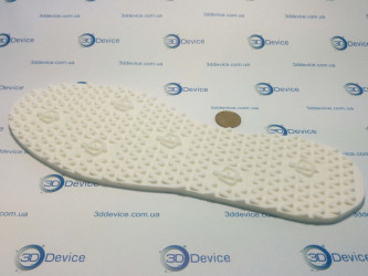 3D printed full-size sole prototype for a shoe by 3DDevice for footwear design.