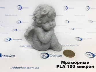 3D-printed angel sculpture from marble filament by 3DDevice.