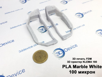3D-printed products from marble filament on KLEMA 180 by 3DDevice.