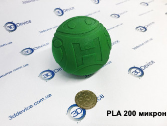 3D-printed sphere from PLA 200 microns by 3DDevice.