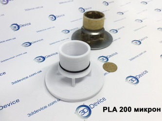 PLA 200 micron part by 3DDevice. 3D printed mechanical plug with original part.
