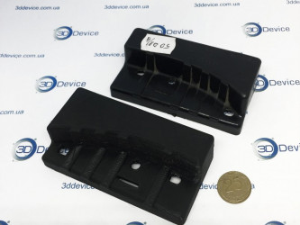 3D-printed Tesla Model Y bumper brackets by 3DDevice for automotive repair and tuning.