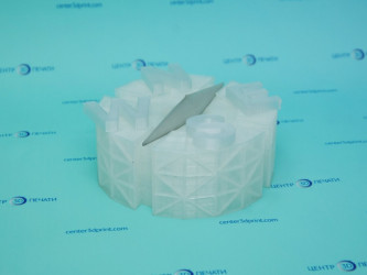 Complex 3D-printed layout parts by 3DDevice with intricate geometric design.