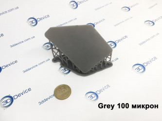 3D-printed grey resin prototype, 100 microns, by 3DDevice SLA service