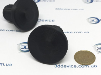 3D-printed black plastic plugs by 3DDevice for sealing holes.
