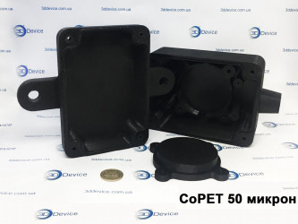Custom durable CoPET 3D printed enclosure (50 micron). 3DDevice high-resolution FDM.