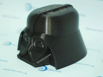 3D-printed PLA Darth Vader helmet as a desk organizer/planter, Star Wars fan merch by 3DDevice.