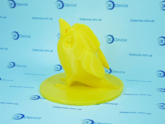 Yellow 3D-printed decorative bird/duck figurine, FDM quality print by 3DDevice.
