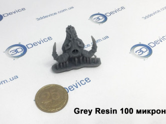 Grey resin Tyranid Genestealer miniature, 100 microns SLA print by 3DDevice.