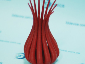 Exclusive red 3D printed art object. Unique design and custom 3DDevice printing service.