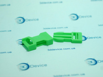 Functional ABS 3D printed trident latch or clip component. 3DDevice durable mechanical parts printing.