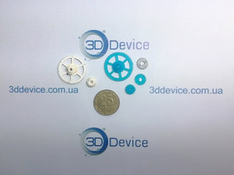 Assorted 3D printed gears and mechanical components. 3DDevice custom prototyping and spare parts.