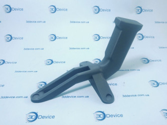 Handle model or bracket 3D printed in gray plastic. 3DDevice custom industrial prototyping service.