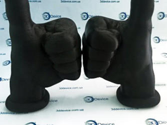 3D printed thumbs-up sculptures for decoration. 3DDevice custom gifts and decorative models.