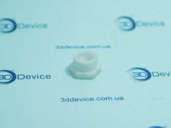Durable 3D printed plastic coupling or threaded nut, possibly made on an Ultimaker 2 or Makerpi 3D printer. 3DDevice industrial prototyping.