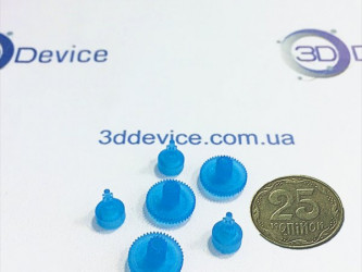 High-quality miniature gears 3D printed for precision mechanisms. 3DDevice finest-quality components.