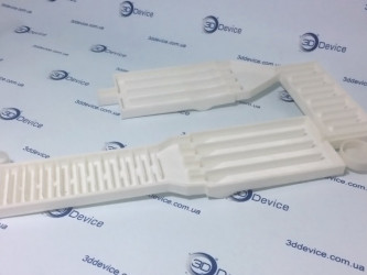 3D printed model of a treatment facility or custom industrial part (two-piece assembly). 3DDevice industrial prototyping.