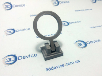 3D printed movable part (ring on a base) in gray filament (aluminum-filled). 3DDevice functional model prototyping.