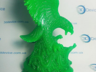Glow-in-the-dark photopolymer 3D printed eagle desk figurine. Vintage USSR style decor model by 3DDevice.