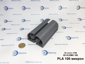 FDM 3D printed technical plug (PLA, 100 microns). Precision component production on KLEMA 180 by 3DDevice.