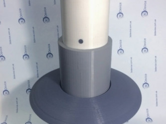 FDM 3D printed functional bollard prototype (3 colors). Multi-part, multi-color engineering model service by 3DDevice.