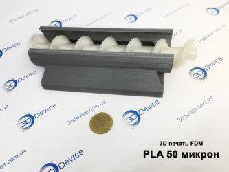 FDM 3D printed precision pulley part from PLA plastic (50 microns). High-resolution functional component and service by 3DDevice.