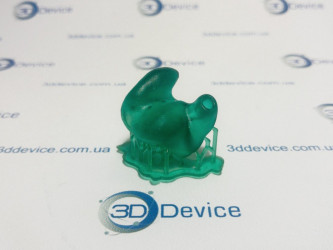 SLA 3D printed object, possibly an ear mold or custom earpiece, produced on a Formlabs Form 2 3D printer. High-precision medical/custom-fit part printing service by 3DDevice: 3ddevice.com.ua.