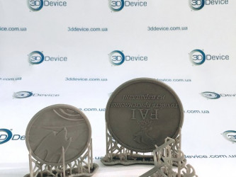 SLA 3D printed coin/medallion prototype on a SLASH printer. High-detail custom modeling and resin printing service by 3DDevice: 3ddevice.com.ua.