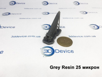 SLA 3D printed small, high-detail part from Grey Resin (25 microns). Ultra-high-resolution prototyping and custom component service by 3DDevice: 3ddevice.com.ua.