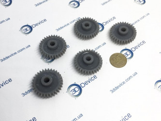 SLA 3D printed precision gear/mechanical part. High-detail, smooth-finish component production service by 3DDevice: 3ddevice.com.ua.