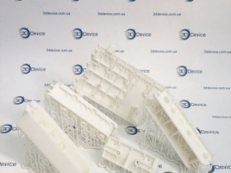 SLA 3D printing for small-scale production of structural parts (e.g., lattice/truss components) from white resin. High-detail custom manufacturing service by 3DDevice: 3ddevice.com.ua.