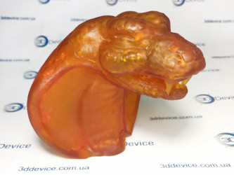 LCD/DLP 3D printed snake figurine/miniature. High-detail resin printing service for decorative models and collectibles by 3DDevice: 3ddevice.com.ua.