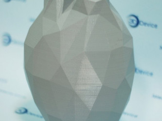 Designer, geometric vase 3DDevice 3D-printed model, showcasing FDM texture.