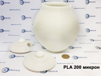 3DDevice PLA plastic vase model printed via FDM technology at 200 microns.