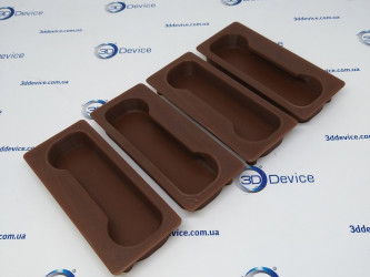 3DDevice FDM printed door handles, gray polymer.