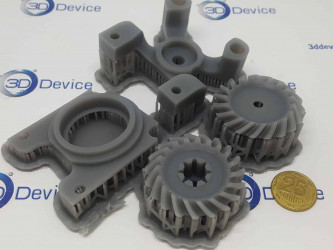 3DDevice printed gears with Formlabs Tough 1500 Resin.