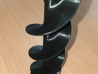 3D printed plastic auger bit, prototype