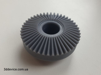 3D-printed bevel gear with splines, durable and precise from 3DDevice.